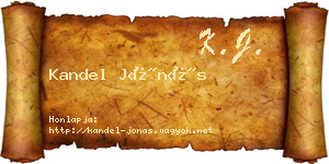Kandel Jónás névjegykártya